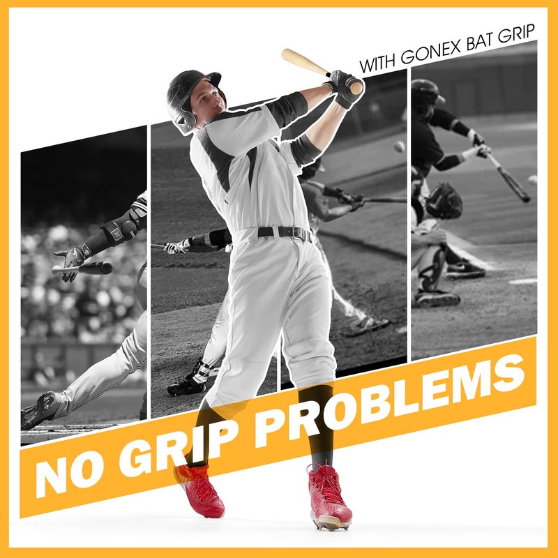 Gonex Bat Grip Tape for Baseball Softball, 1.1mm 40.16'' Pro Feel Full Adhesive Back Baseball Bat Grip, Black Wrap (1 Pack) - Image 3